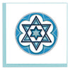 Quilled Blue Star of David Greeting Card
