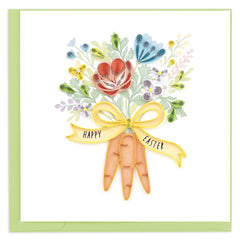 Quilled Easter Carrot Bouquet Greeting Card