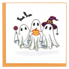 Quilled Ghost Trio Greeting Card