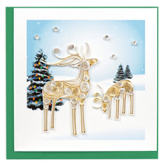Quilled Snowy Reindeer Holiday Card