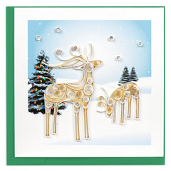 Quilled Snowy Reindeer Holiday Card