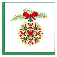 Quilled Traditional Ornament Christmas Card