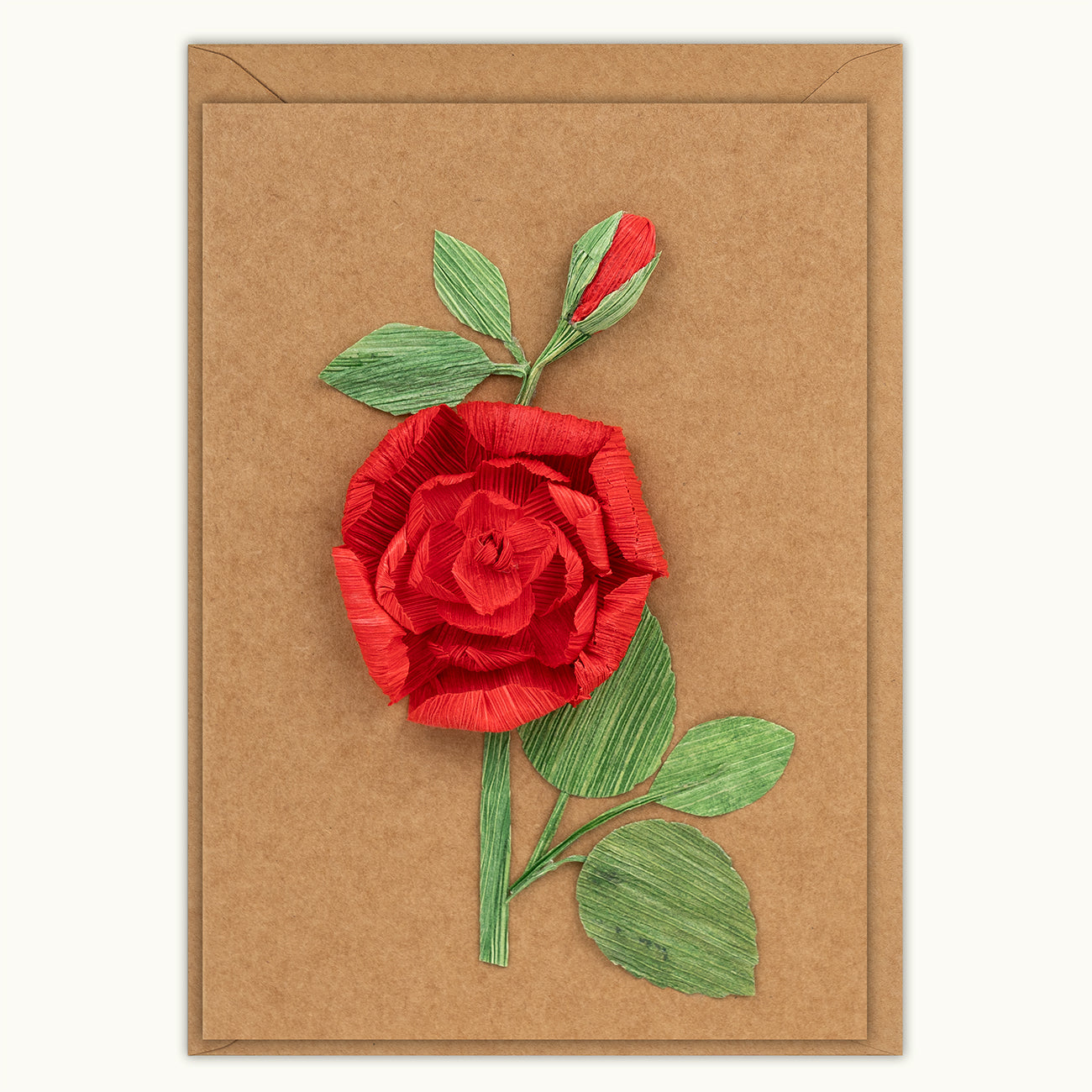 Red Roses Handmade Design Red Rose Love & Anniversary Handmade Card | Flower | Husk & Heart ...