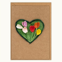 Garden Heart Love & Anniversary Handmade Card