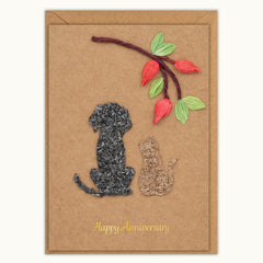 Dog & Cat Handmade Greeting Card