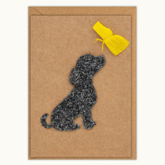 Dog with Butterfly Birthday Handmade Card