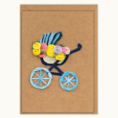 Baby Carriage Baby Arrival Handmade Card