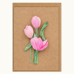 Pink Lotus Mother's Day Handmade Card