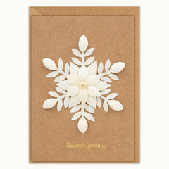 Handmade White Snowflake Greeting Card