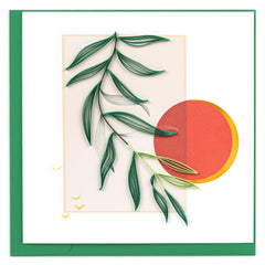 Quilled Minimalist Leaves & Sun Greeting Card