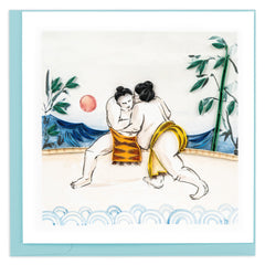 Quilled Sumo Wrestlers Greeting Card