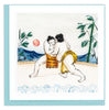 Quilled Sumo Wrestlers Greeting Card