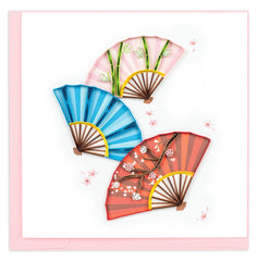 Quilled Decorative Fans Greeting Card