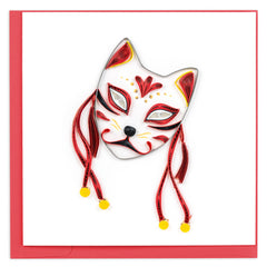 Quilled Kitsune Mask Greeting Card