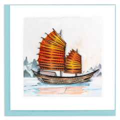 Quilled Sampan Greeting Card