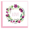 Quilled LOVE Floral Wreath Greeting Card