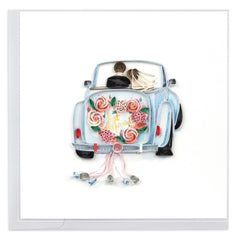 Quilled Just Married Car Wedding Card