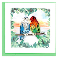 Quilled Pair of Lovebirds Greeting Card
