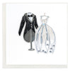 Quilled Wedding Tux & Gown Greeting Card