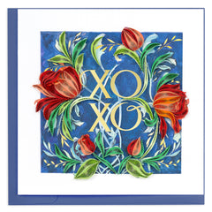 Quilled XOXO Roses Greeting Card