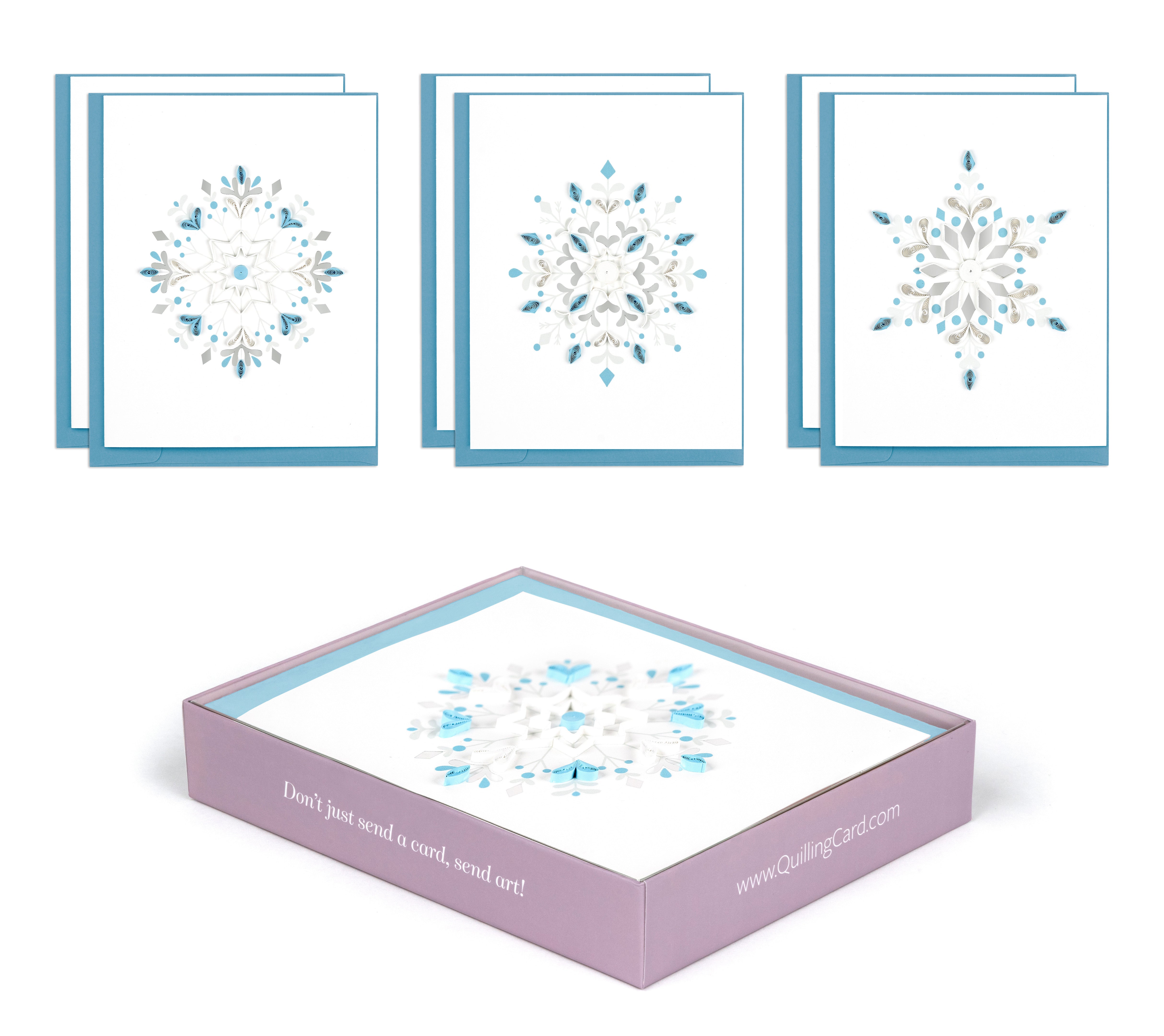 Snowflake Note Card Quilled Snowflake Note Card Box Set – Quilling Card Wholesale