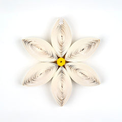 White Poinsettia 2D Ornament - Single