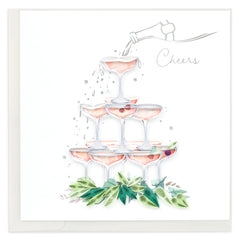 Quilled Champagne Tower Greeting Card