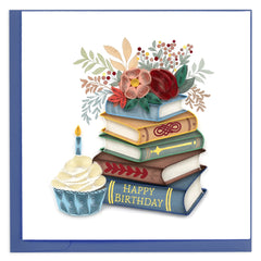 Quilled Books & Cupcake Greeting Card