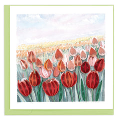 Quilled Tulip Field Greeting Card