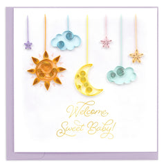 Quilled Night Sky Baby Greeting Card