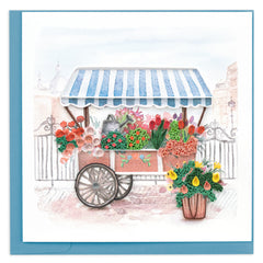 Quilled Flower Cart Greeting Card