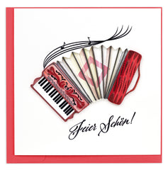 Quilled Celebrate Accordion (German) Greeting Card