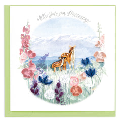 Quilled Mother's Day Meadow (German) Greeting Card