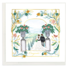 Quilled Tuscan Wedding Greeting Card