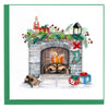 Quilled Cozy Holiday Fireplace Greeting Card