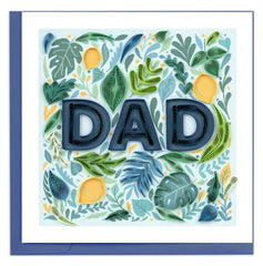Quilled Botanical DAD Greeting Card