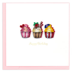 Quilled Birthday Cupcakes Greeting Card