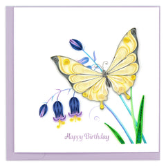 Quilled Butterfly & Bluebells Birthday Card