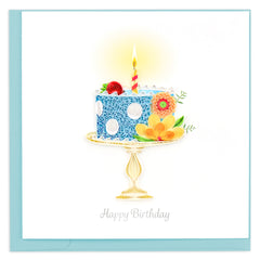 Quilled Whimsical Birthday Cake Greeting Card