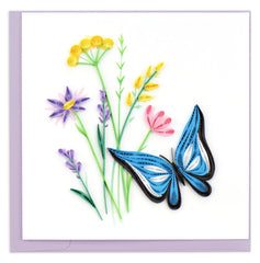 Quilled Butterfly & Wildflowers Greeting Card