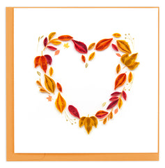 Quilled Fall Foliage Heart Greeting Card