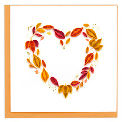Quilled Fall Foliage Heart Greeting Card