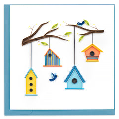 Quilled Birdhouse Tree Greeting Card