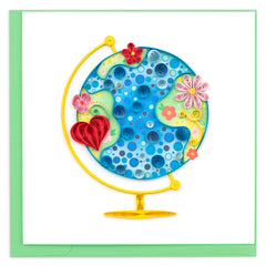 Quilled Floral Globe Greeting Card