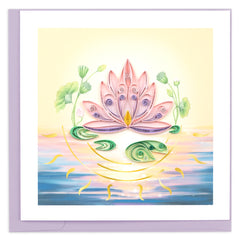 Quilled Special Edition Lotus Flower Greeting Card