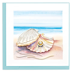 Quilled Seashell & Pearl Greeting Card