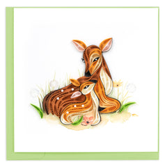 Quilled Doe and Fawn Greeting Card