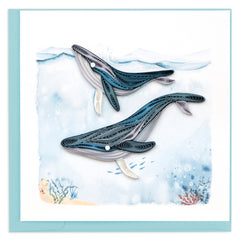 Quilled Humpback Whales Greeting Card