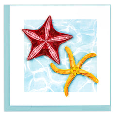 Quilled Two Starfish Greeting Card