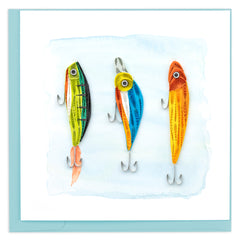 Quilled Fishing Lures Greeting Card